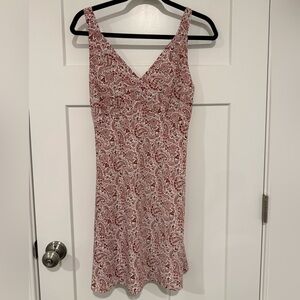 Abercrombie & Fitch Red and White Red Paisley Midi Dress